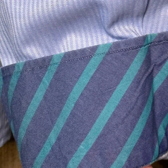 🌻 Tailorbyrd Light Blue Striped Cotton Button Down Shirt Men’s size XL - Picture 5 of 6